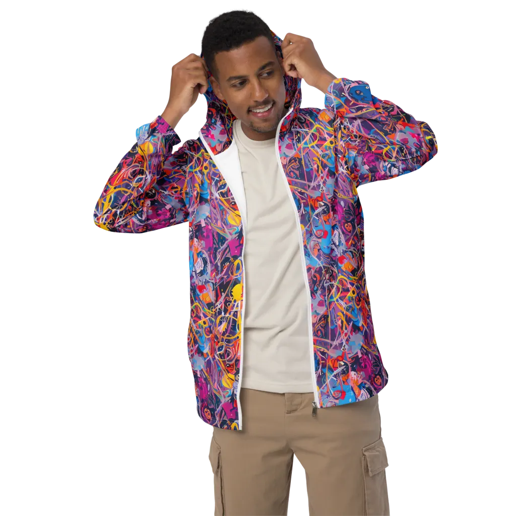 Vibrant Fusion on Men's Windbreaker — Front