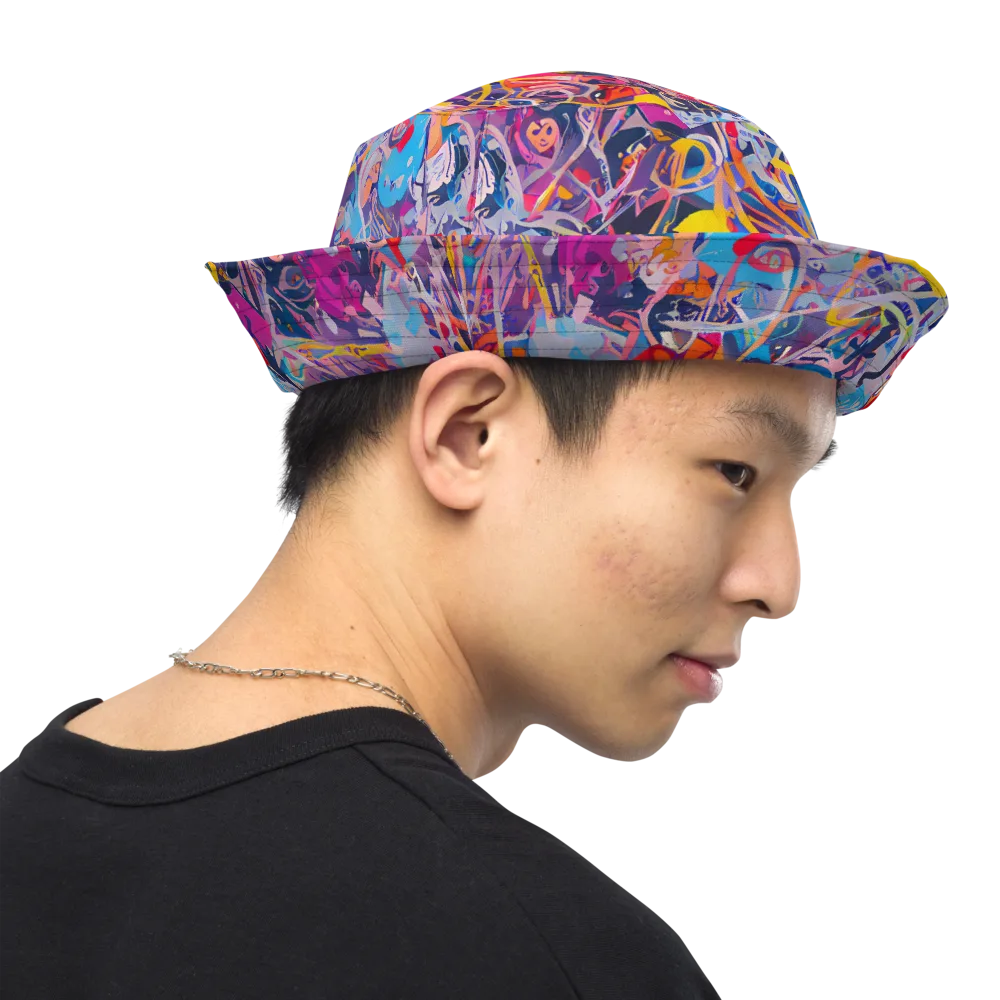 Vibrant Fusion on Reversible Bucket Hat — Right Outside