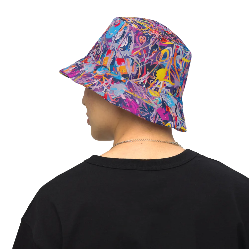 Vibrant Fusion on Reversible Bucket Hat — Back Inside