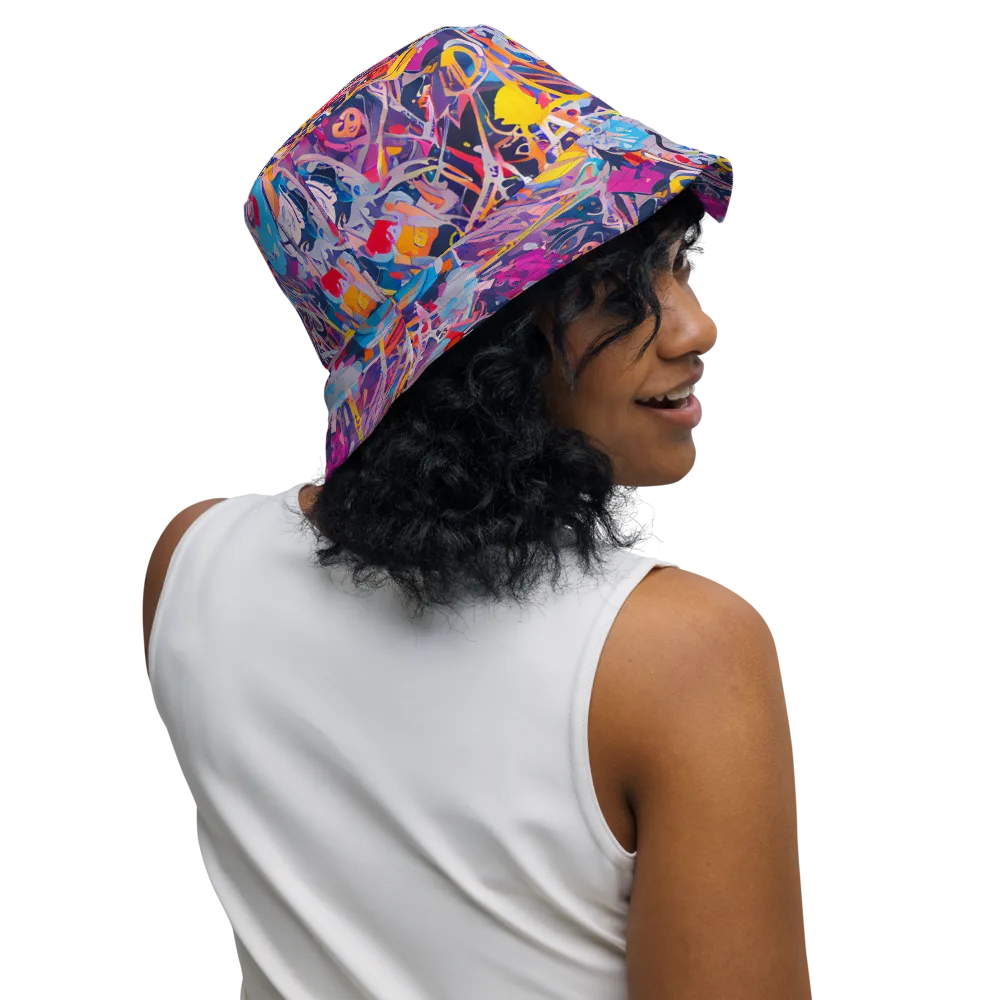 Vibrant Fusion on Reversible Bucket Hat — Right Outside