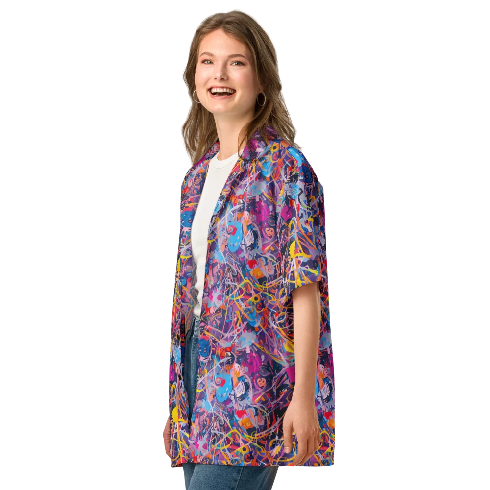 Vibrant Fusion on Button Shirt — Left Front