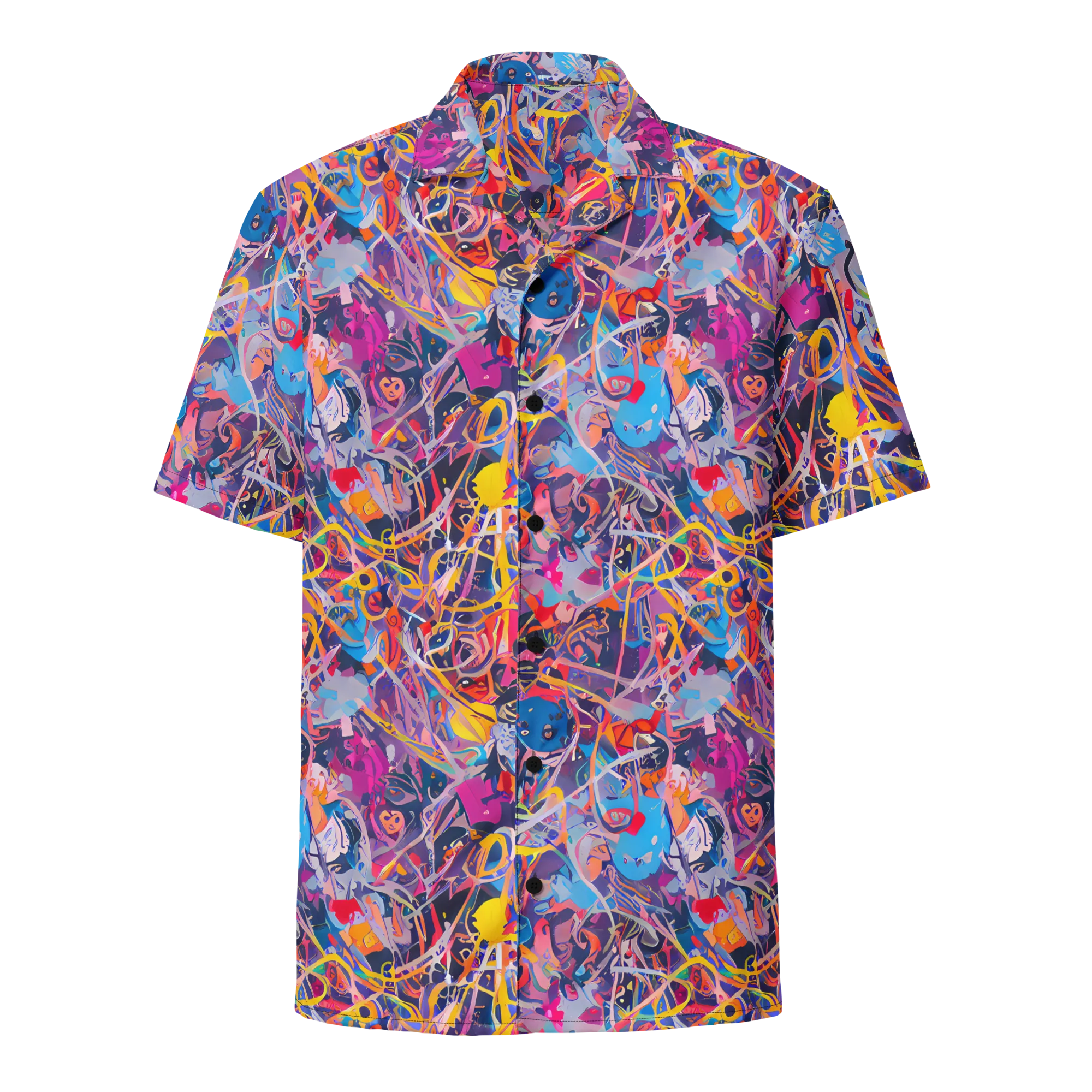 Vibrant Fusion on Button Shirt — Front