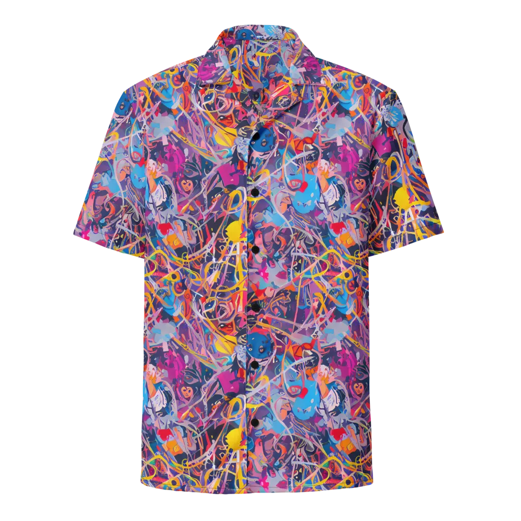 Vibrant Fusion on Button Shirt — Front