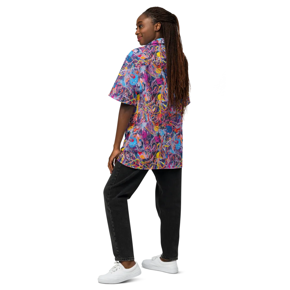 Vibrant Fusion on Button Shirt — Back