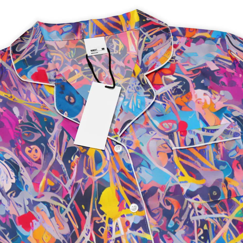 Vibrant Fusion on Women's Short Sleeve Pajama Top — Product details