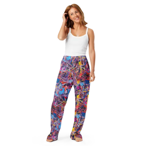 Vibrant Fusion on a Women's Pajama Pants
