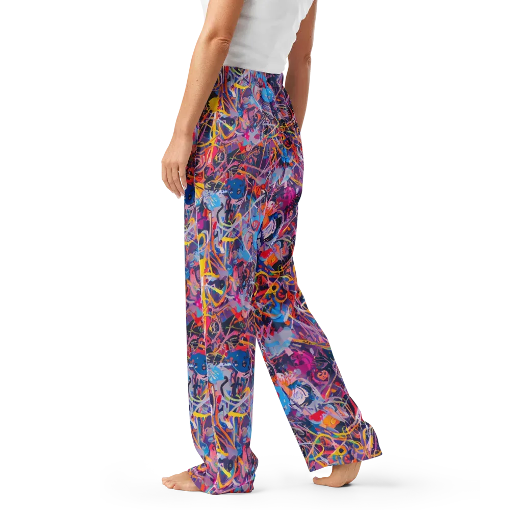 Vibrant Fusion on Women's Pajama Pants — Left
