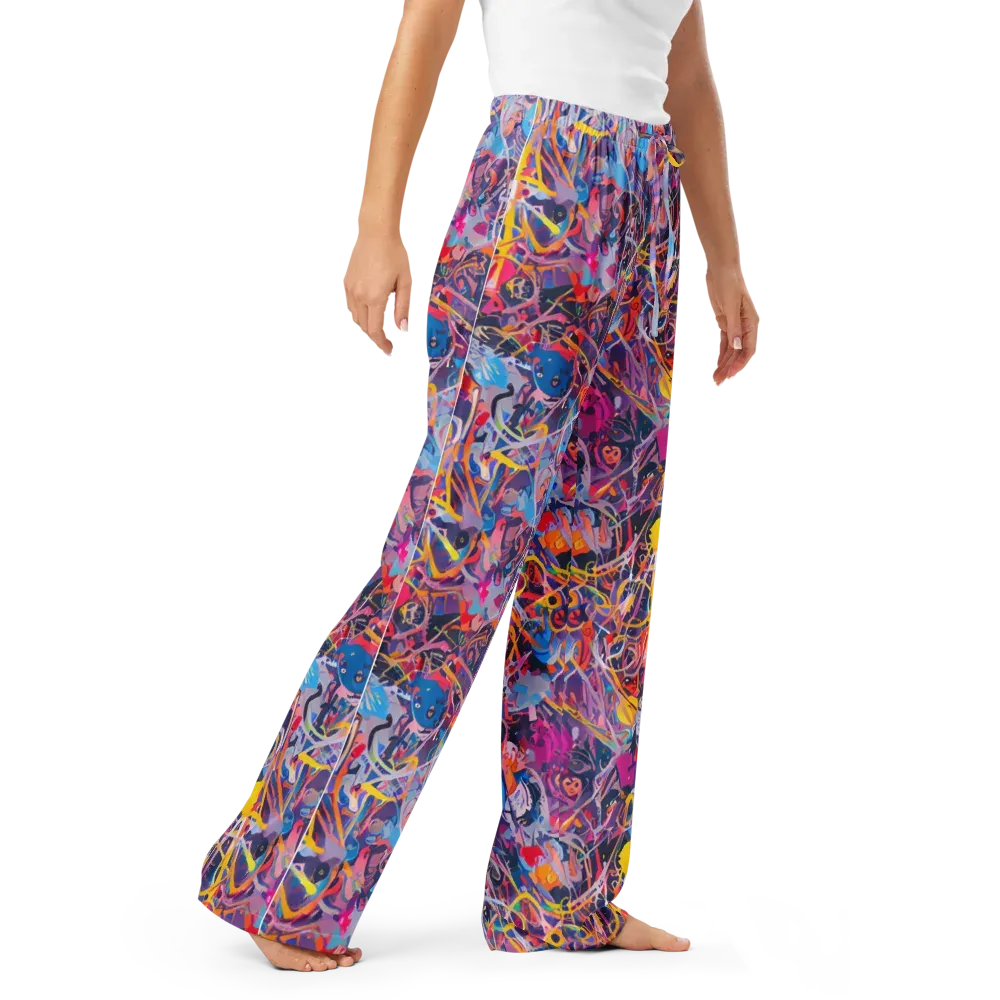 Vibrant Fusion on Women's Pajama Pants — Right Front