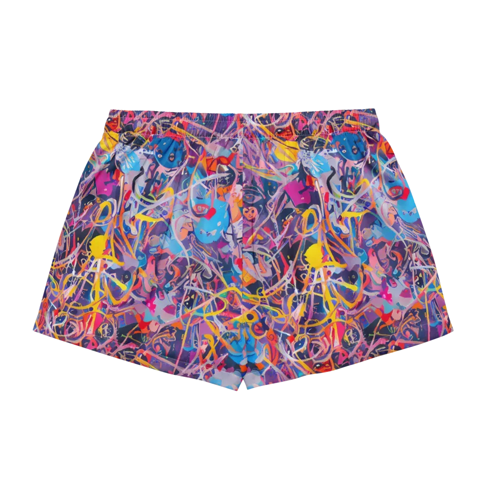 Vibrant Fusion on Women's Pajama Shorts — Back