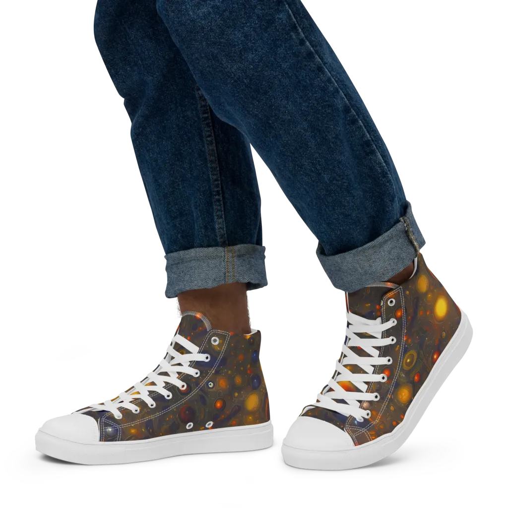 Chromal Flux on Men's High Top Canvas Shoes — Left