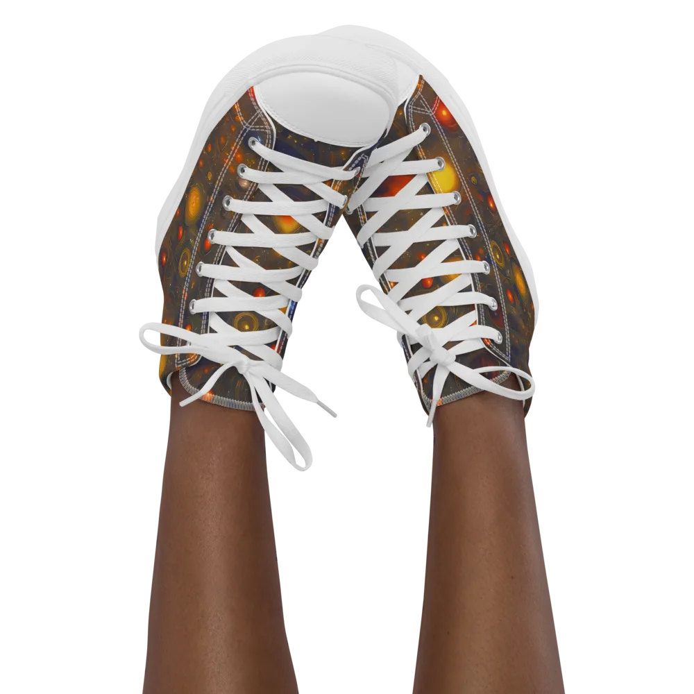 Chromal Flux on Women's High Top Canvas Shoes — Front