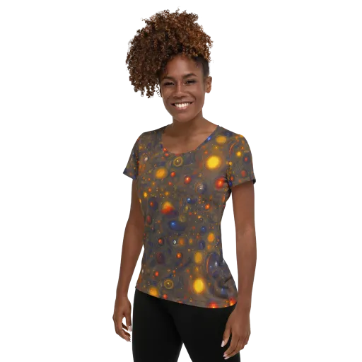 Chromal Flux on a Women's Athletic T-Shirt