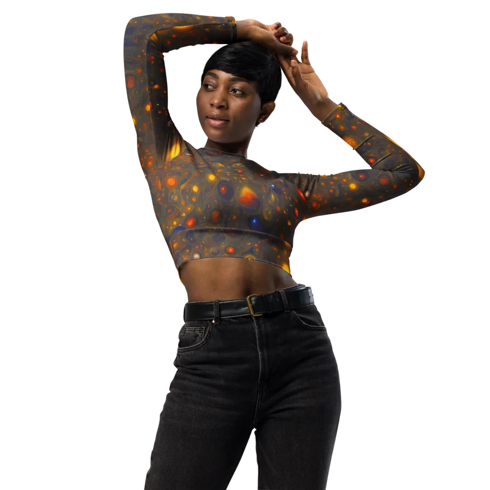 Chromal Flux on Long Sleeve Crop Top — Front
