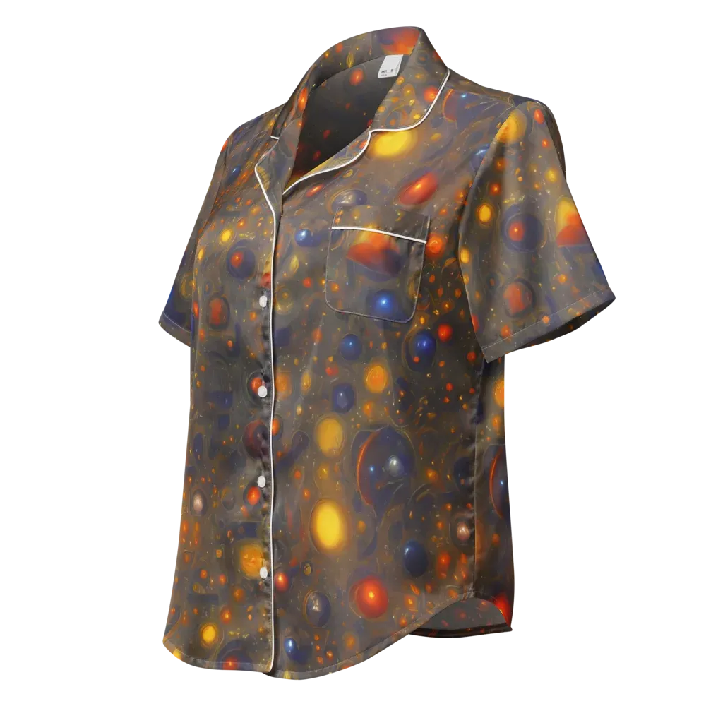 Chromal Flux on Women's Short Sleeve Pajama Top — Left Front