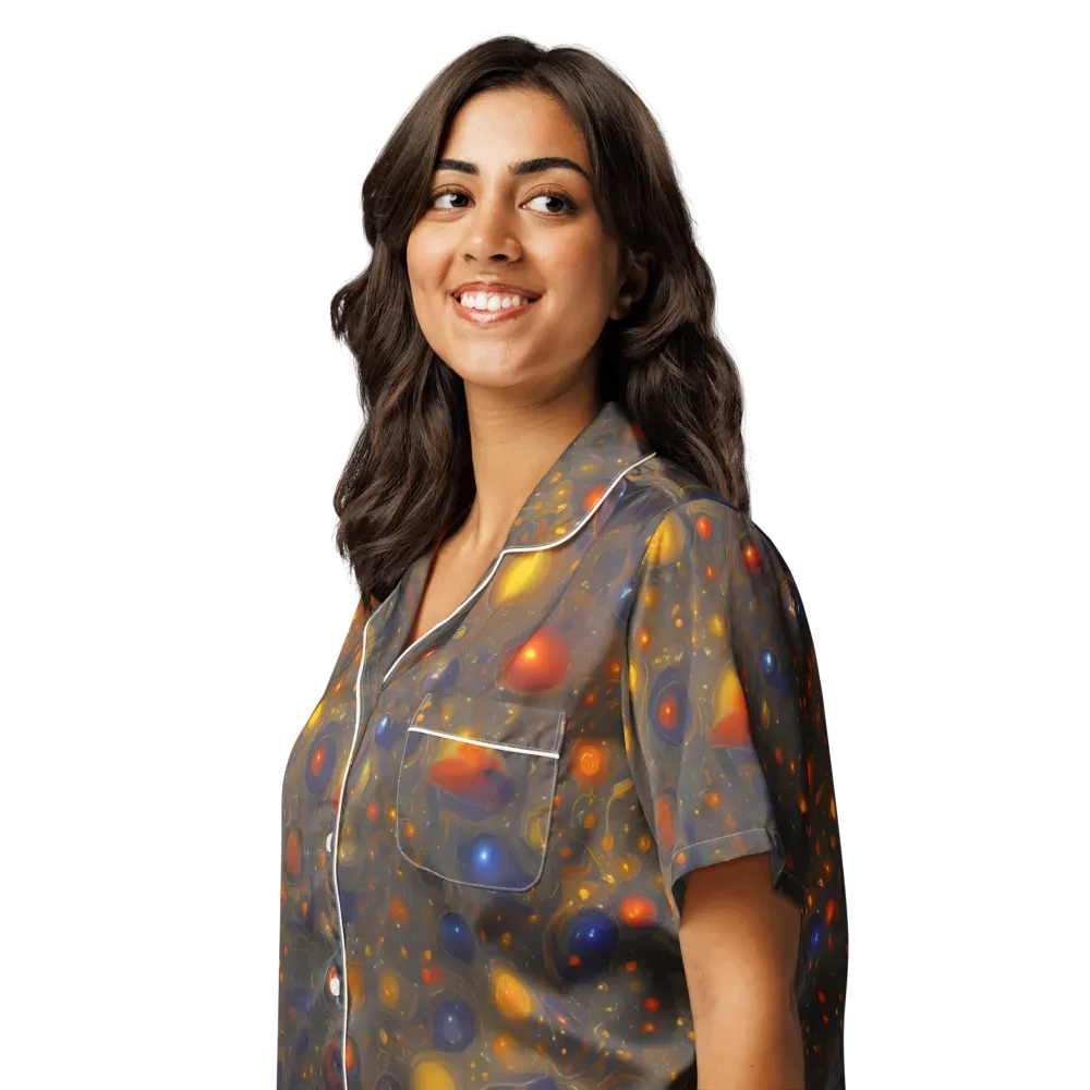 Chromal Flux on Women's Short Sleeve Pajama Top — Left Front