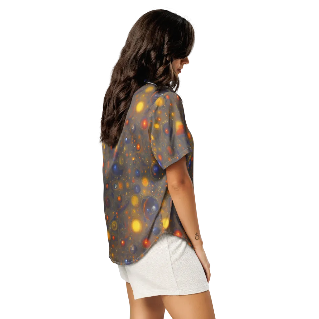 Chromal Flux on Women's Short Sleeve Pajama Top — Right Back