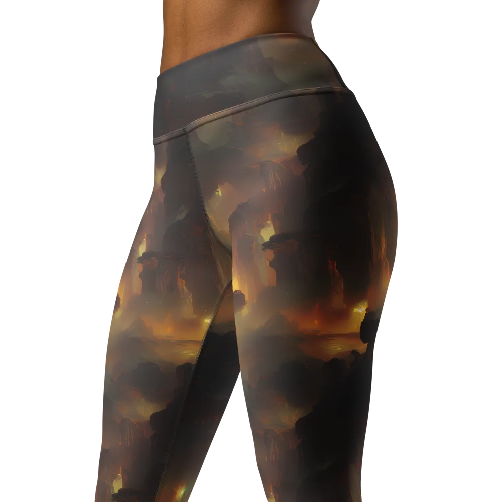 Solar Torrent on Yoga Leggings — Left Front