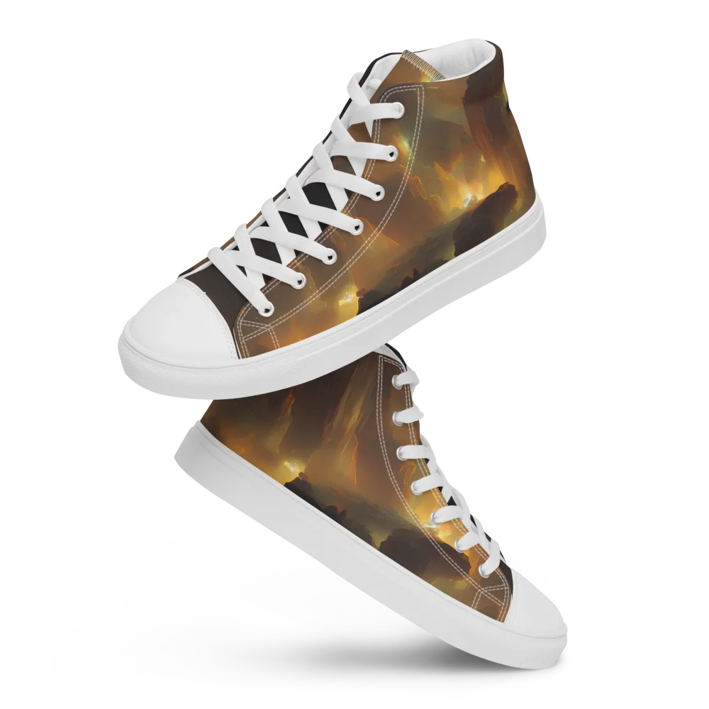 Solar Torrent on Men's High Top Canvas Shoes — Front