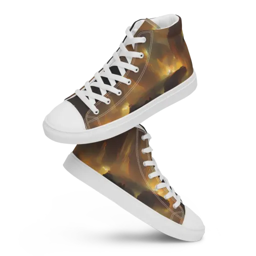 Solar Torrent on a Men's High Top Canvas Shoes