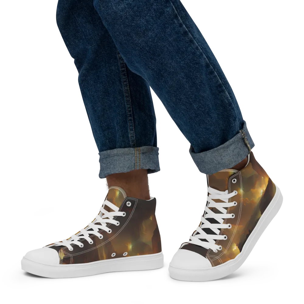 Solar Torrent on Men's High Top Canvas Shoes — Left
