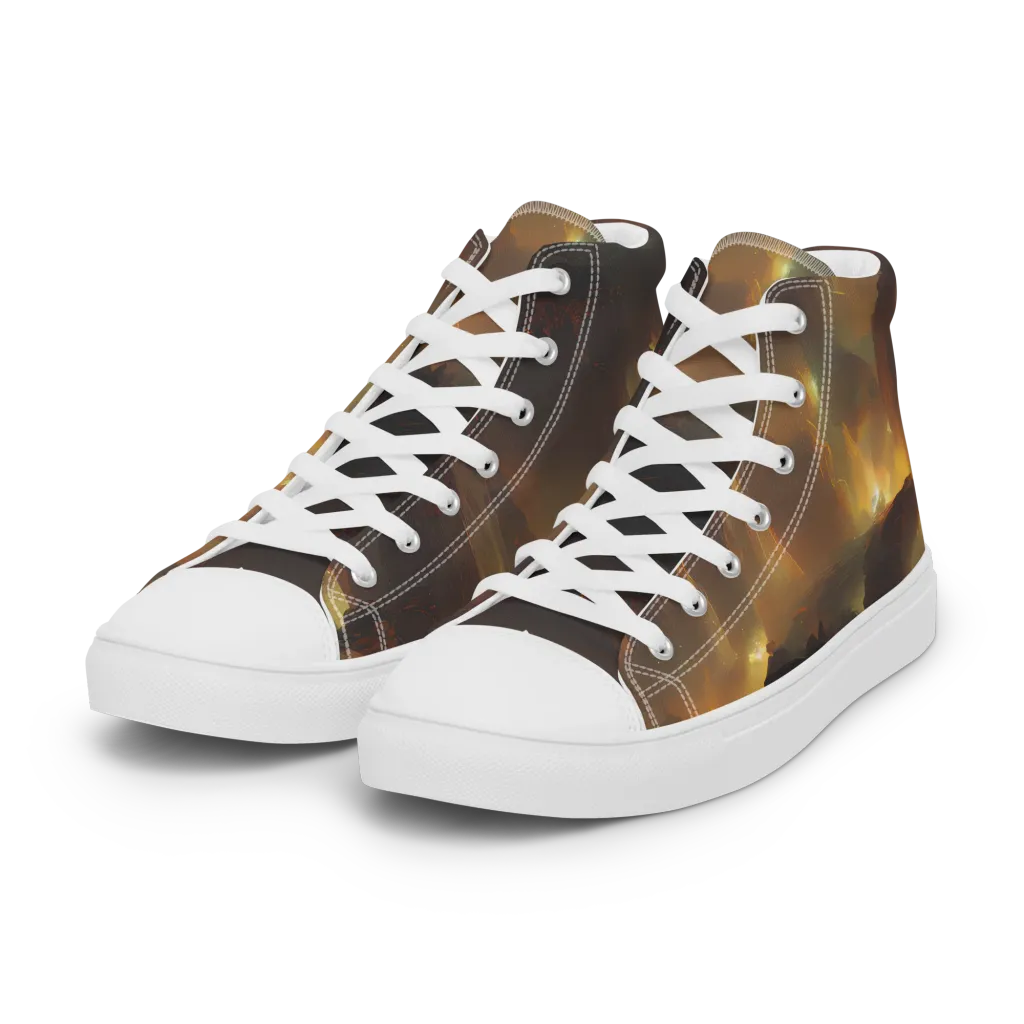 Solar Torrent on Women's High Top Canvas Shoes — Left Front