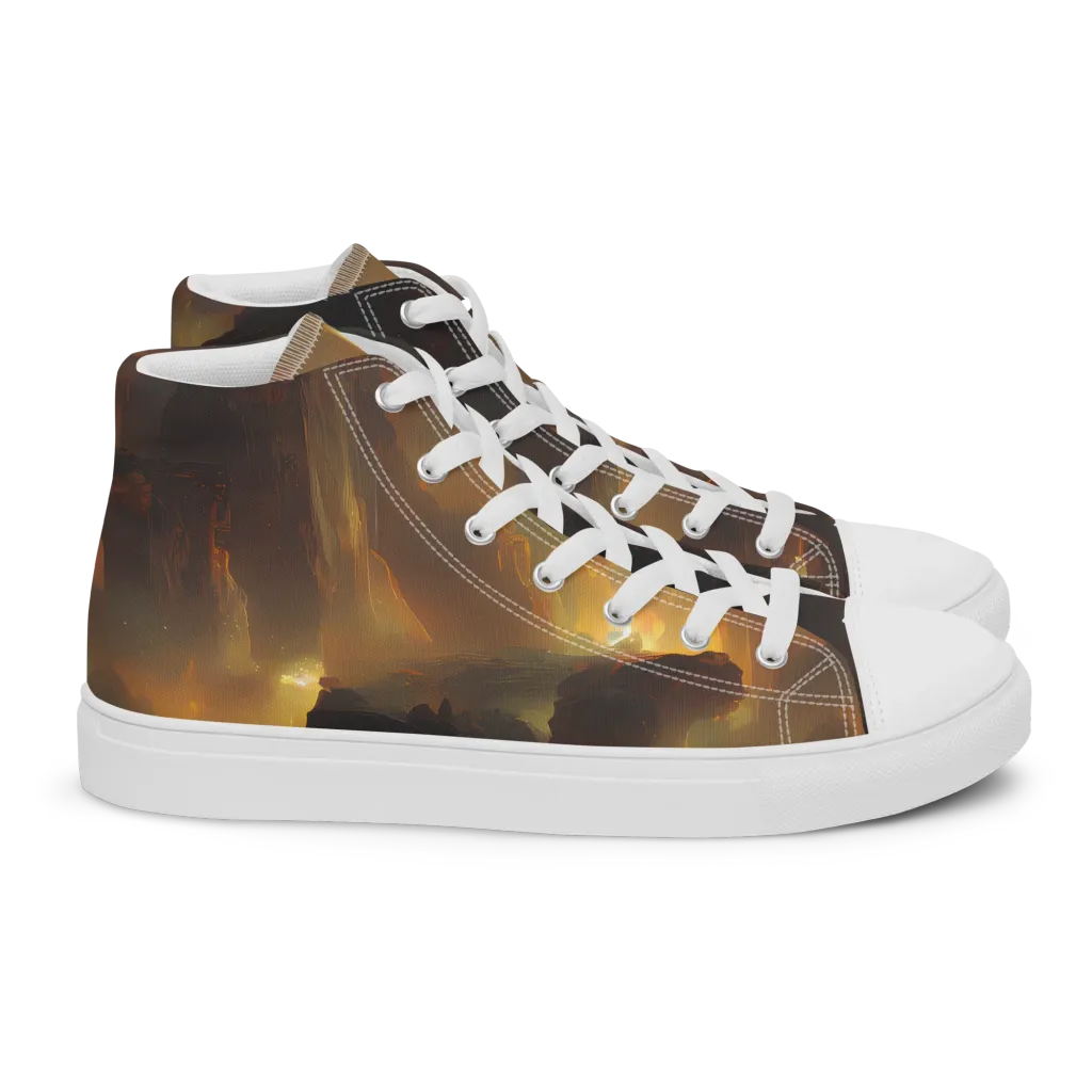 Solar Torrent on Women's High Top Canvas Shoes — Right