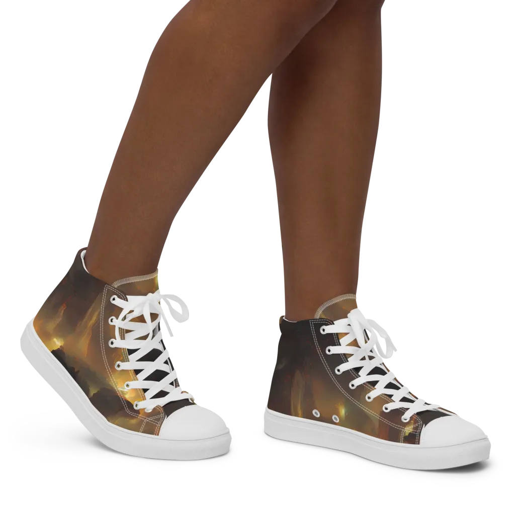 Solar Torrent on Women's High Top Canvas Shoes — Right