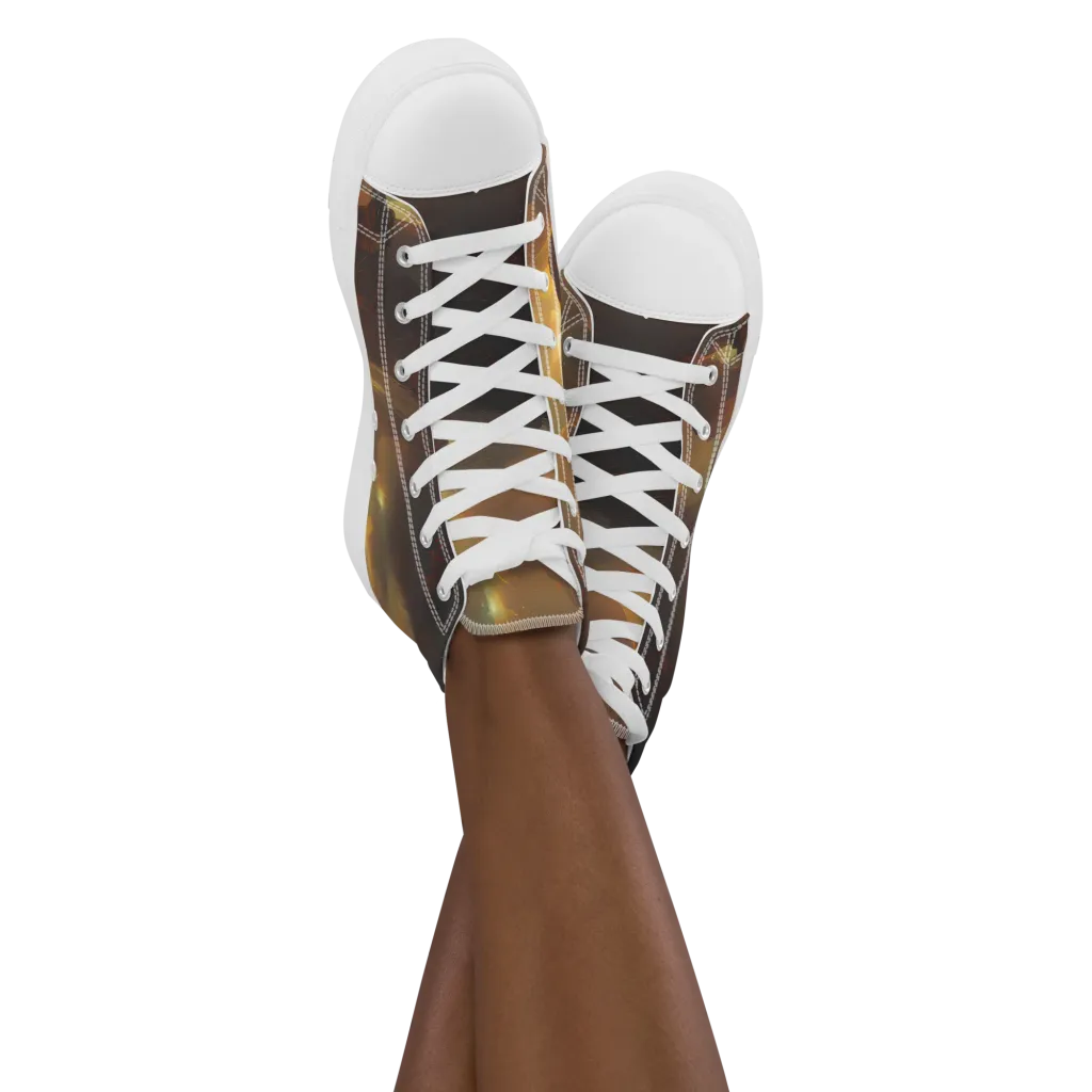 Solar Torrent on Women's High Top Canvas Shoes — Front