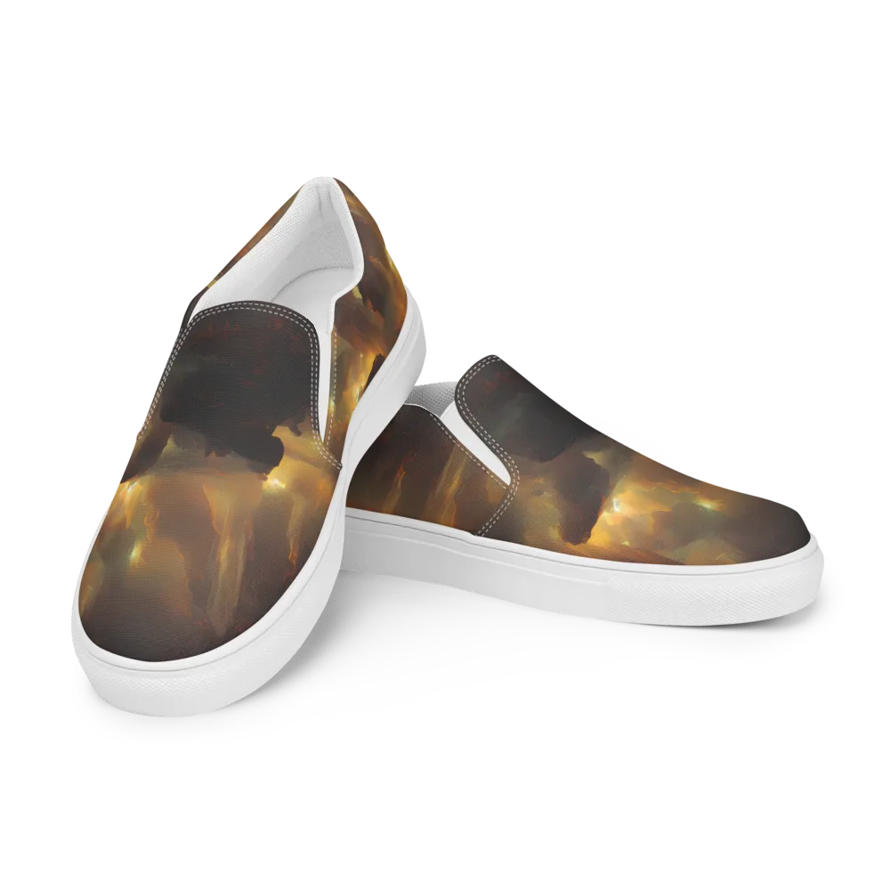 Solar Torrent on Men's Slip-On Canvas Shoes — Left Front