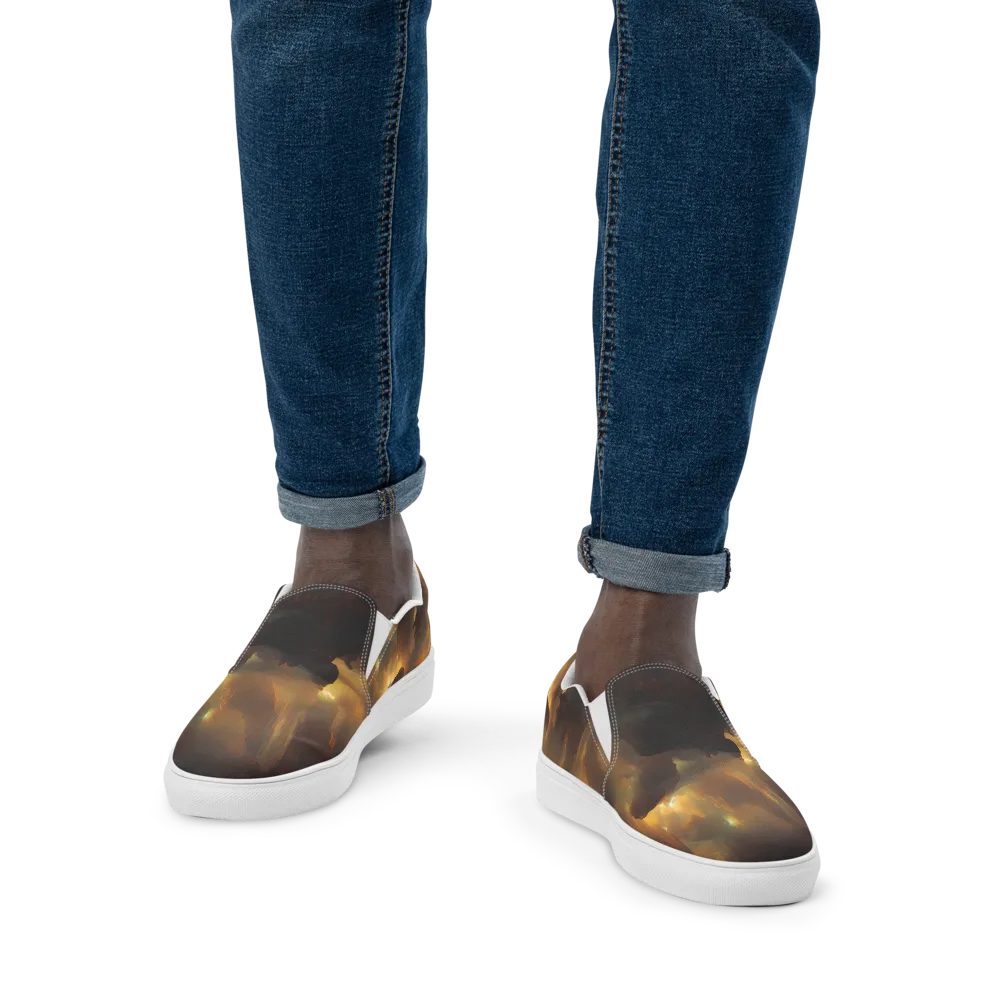 Solar Torrent on Men's Slip-On Canvas Shoes — Front