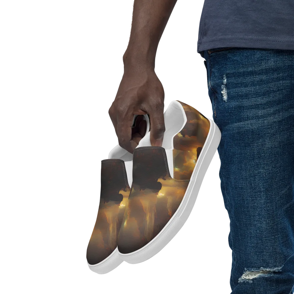 Solar Torrent on Men's Slip-On Canvas Shoes — Left Front