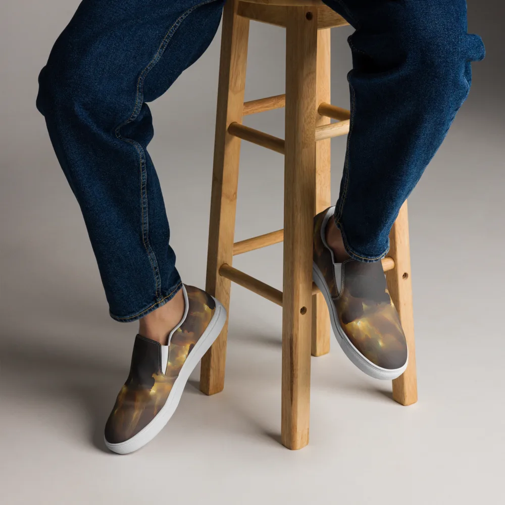 Solar Torrent on Men's Slip-On Canvas Shoes — Front