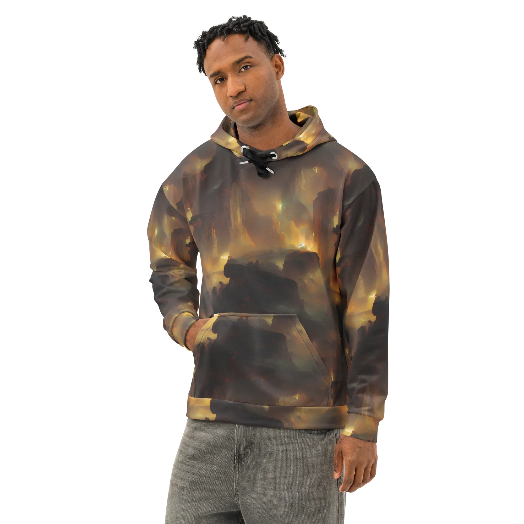 Solar Torrent on Cotton Hoodie — Left Front