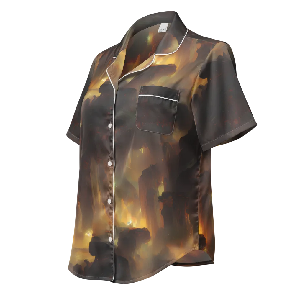 Solar Torrent on Women's Short Sleeve Pajama Top — Left Front