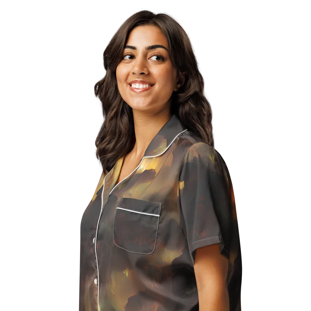 Solar Torrent on Women's Short Sleeve Pajama Top — Left Front