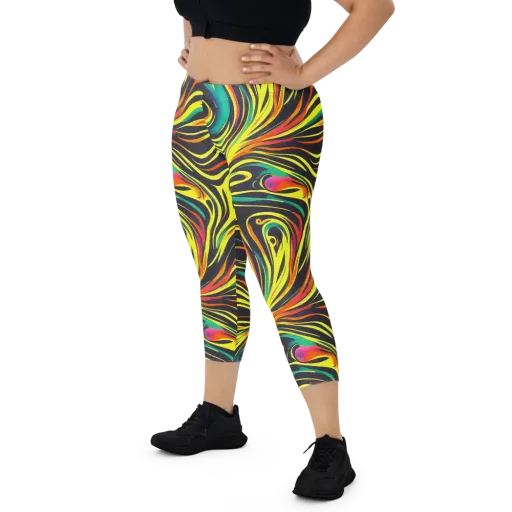 Cyborg Whirl on a Capri Leggings