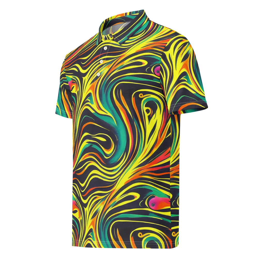Cyborg Whirl on Men's Slim Fit Polo Shirt — Left Front