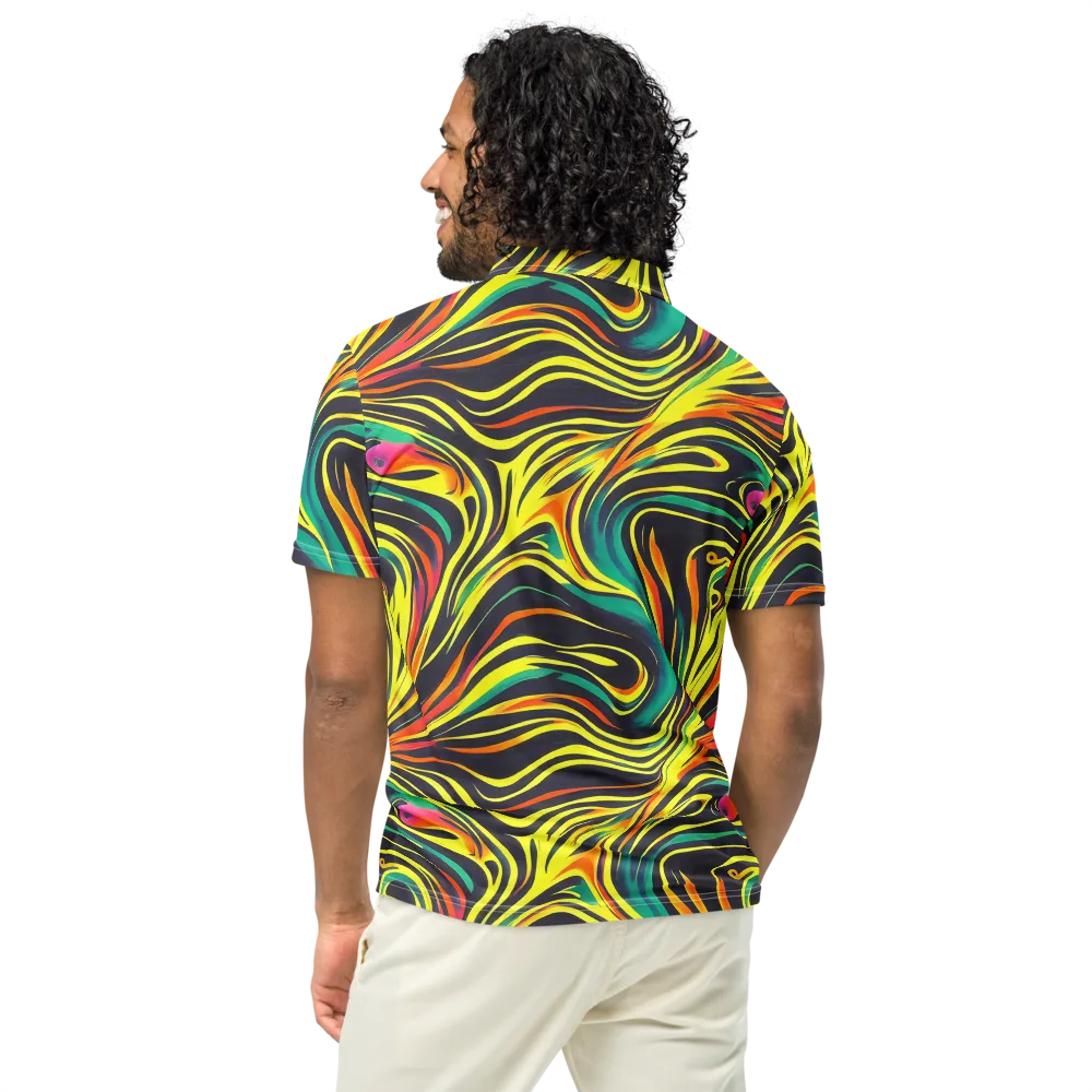 Cyborg Whirl on Men's Slim Fit Polo Shirt — Back