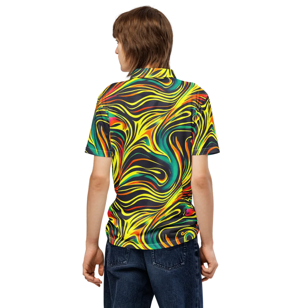 Cyborg Whirl on Men's Slim Fit Polo Shirt — Back
