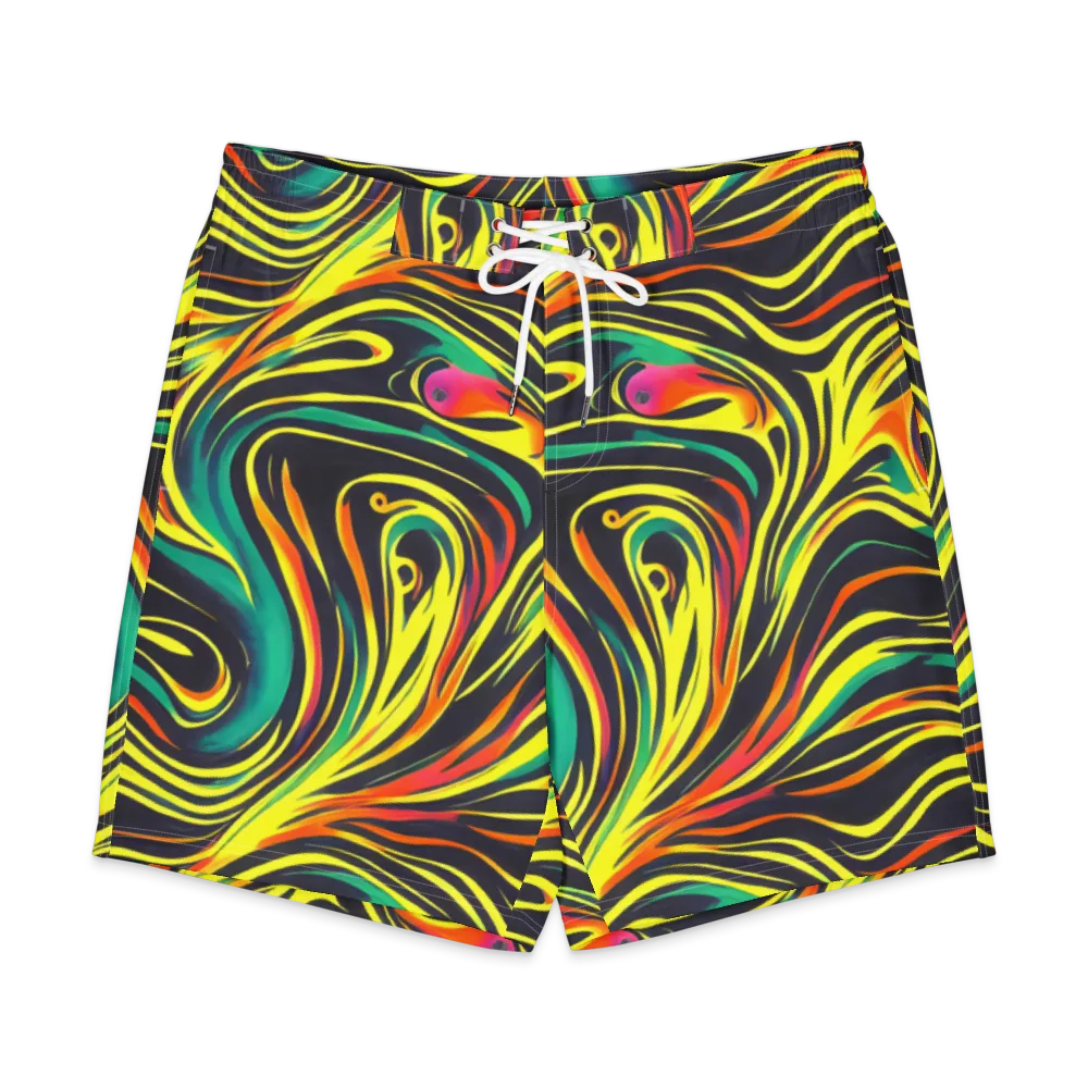 Cyborg Whirl on Men's Board Shorts — Front