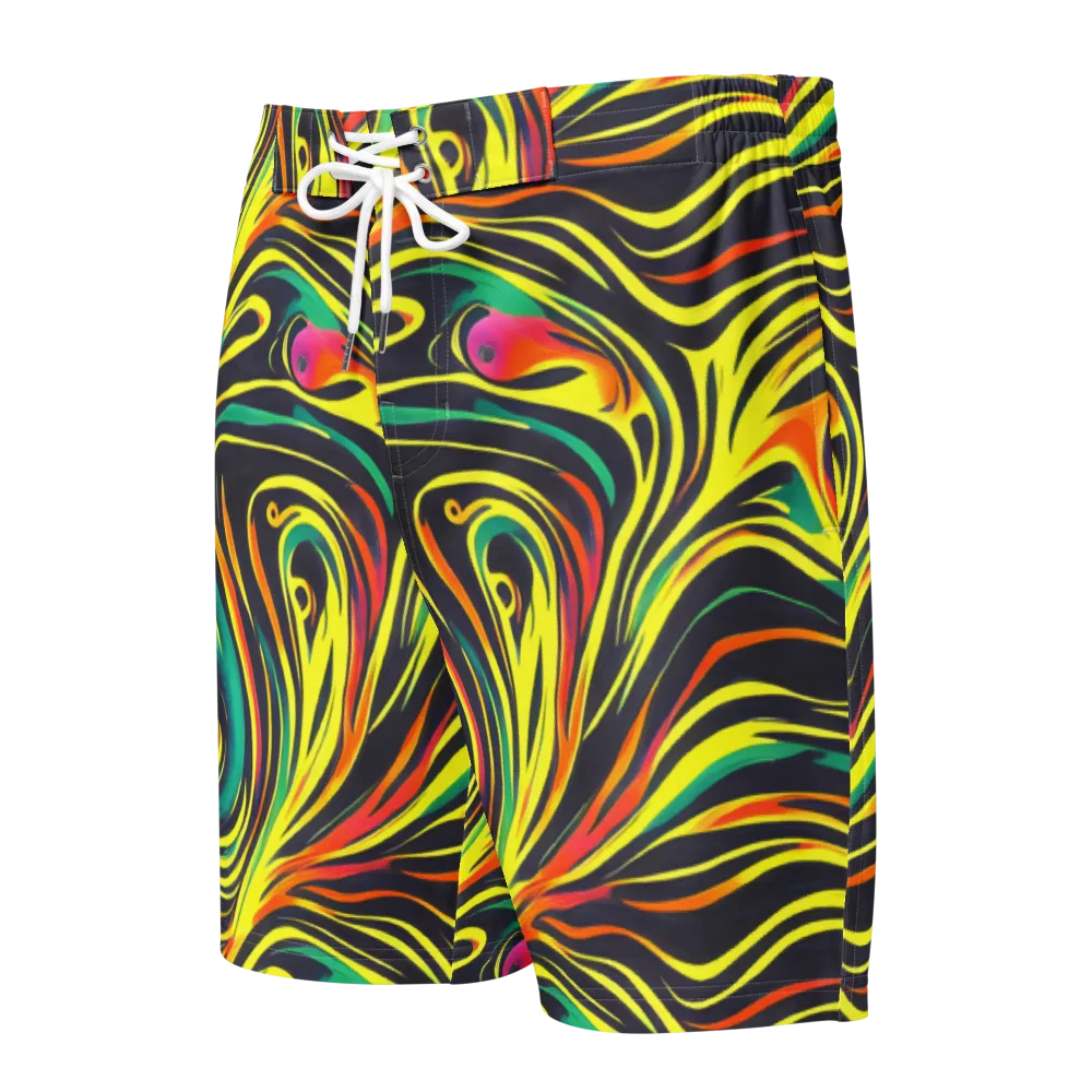 Cyborg Whirl on Men's Board Shorts — Front