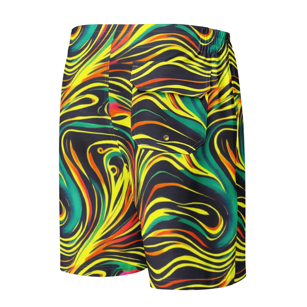 Cyborg Whirl on Men's Board Shorts — Back