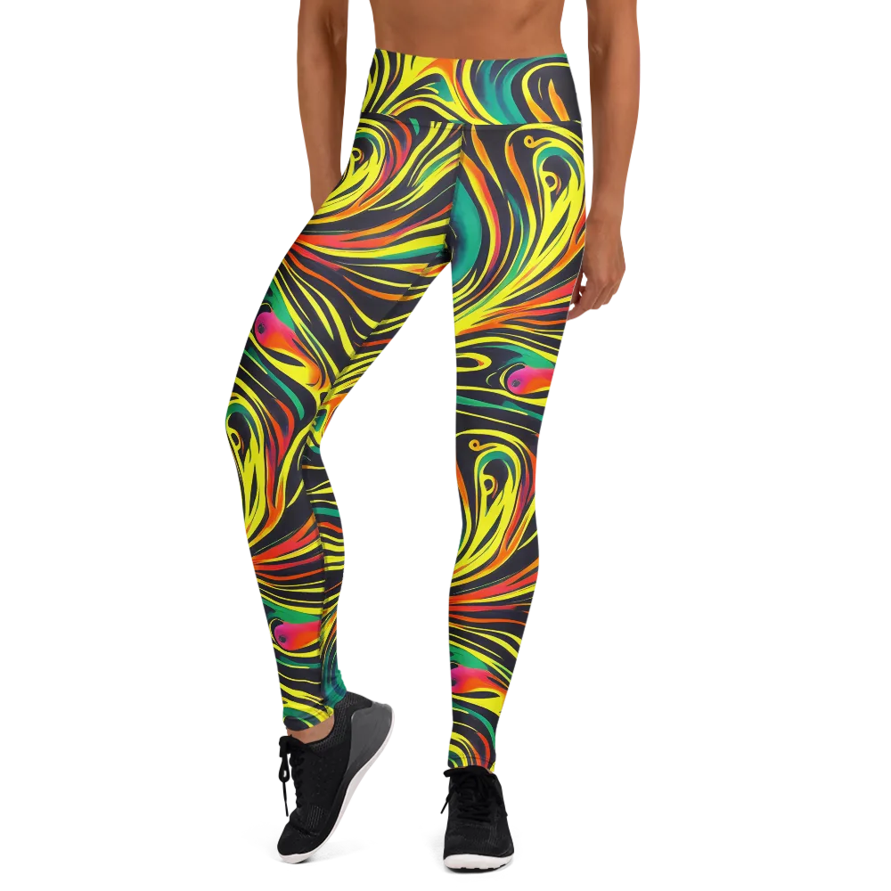 Cyborg Whirl on Yoga Leggings — Front