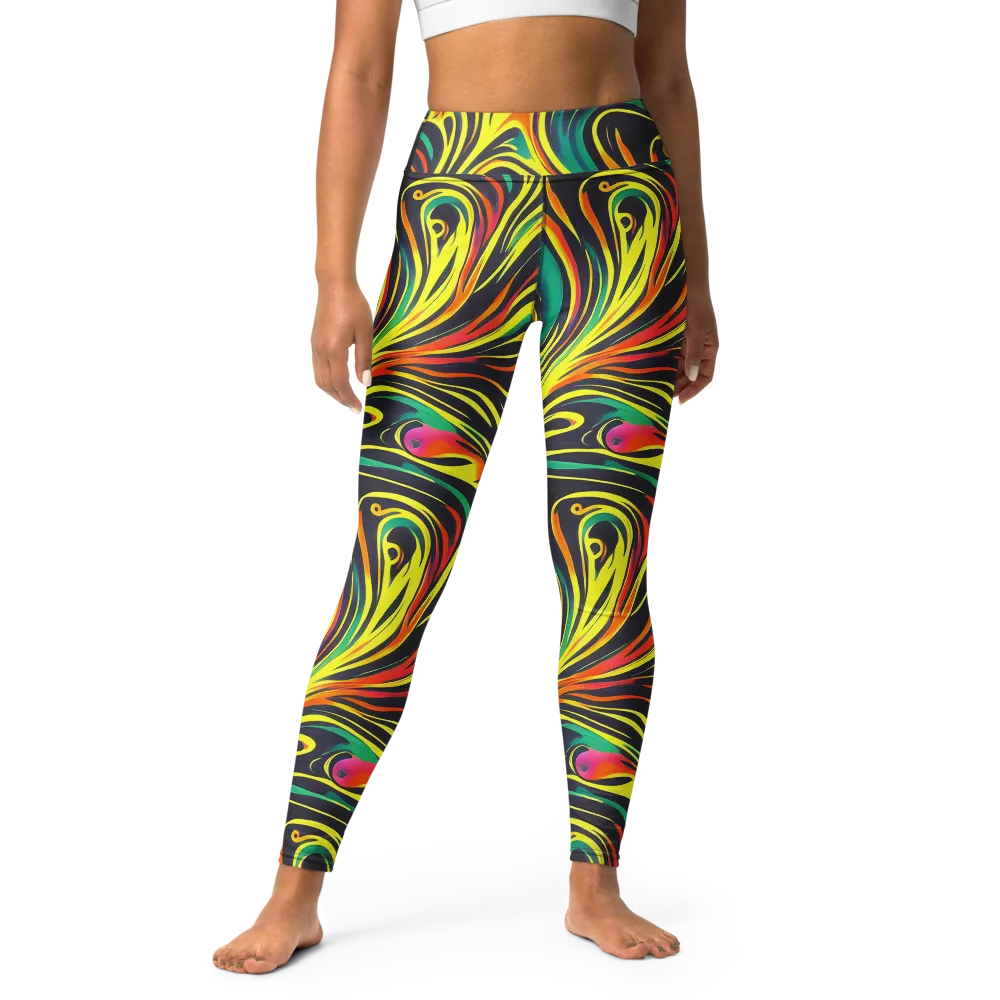 Cyborg Whirl on Yoga Leggings — Front