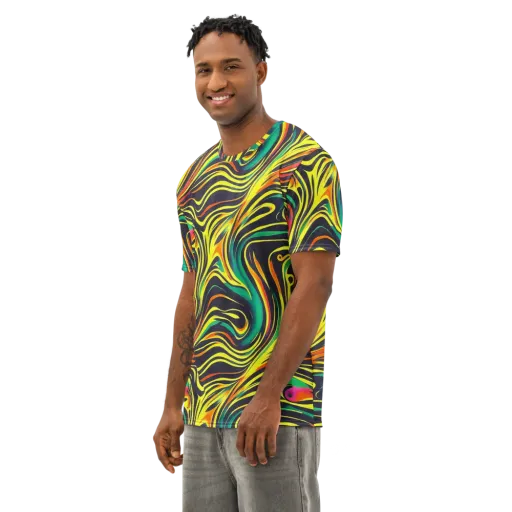 Cyborg Whirl on a Men's Cotton Crew Neck T-Shirt