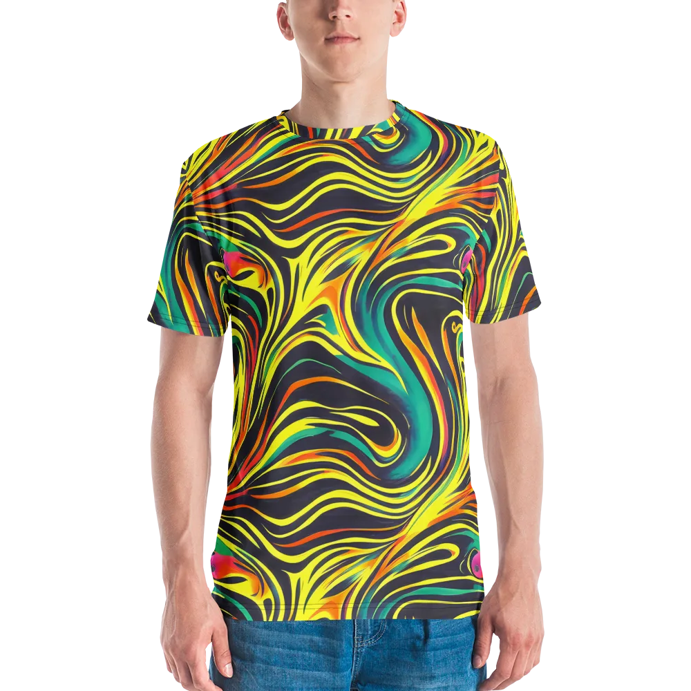 Cyborg Whirl on Men's Crew Neck T-Shirt — Front
