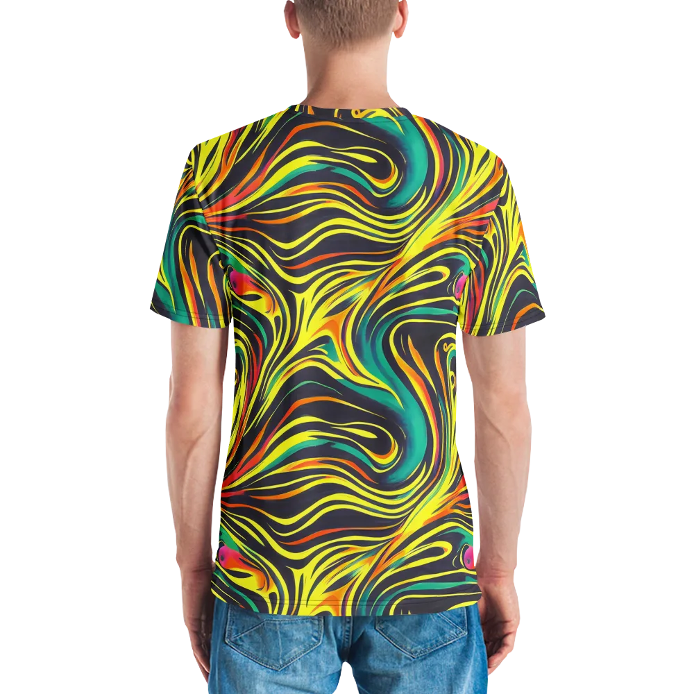 Cyborg Whirl on Men's Crew Neck T-Shirt — Back