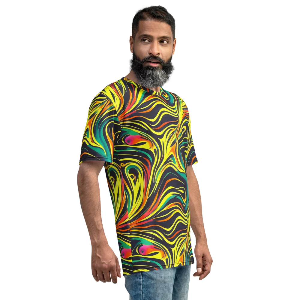 Cyborg Whirl on Men's Crew Neck T-Shirt — Right