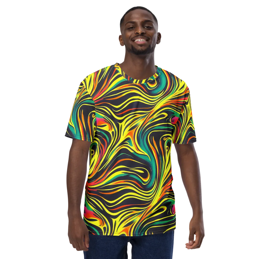 Cyborg Whirl on Men's Crew Neck T-Shirt — Front