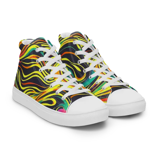 Cyborg Whirl on a Men's High Top Canvas Shoes